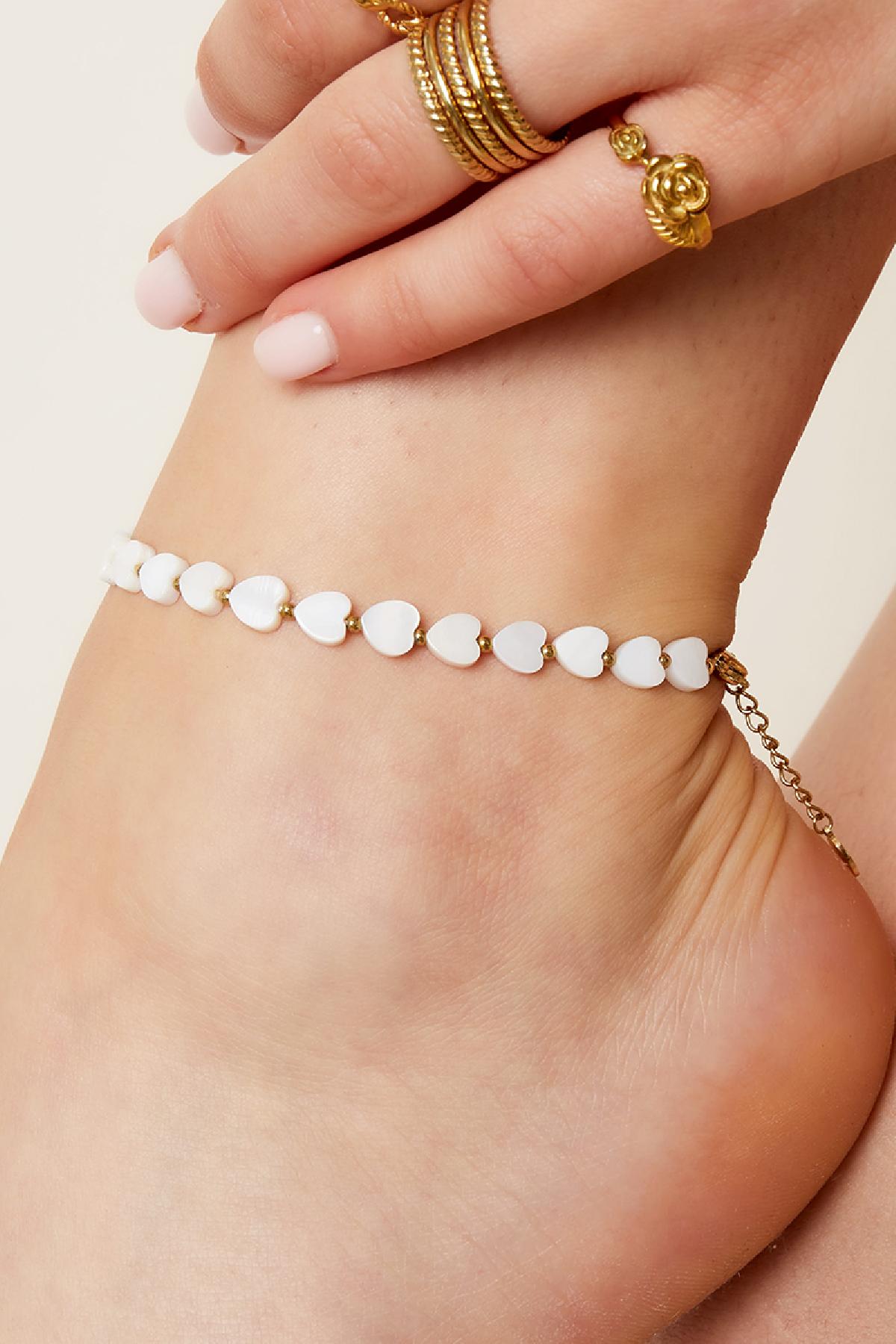 Heart anklet - Beach collection White gold Sea Shells Picture4